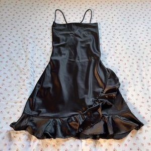 Princess Polly Darian black silk slip dress